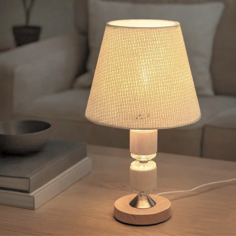 NATURAL WOODEN LAMP WITH WICKER CRΘME HAT AND EXTRA LIGHTING AT THE BASE 40CM
