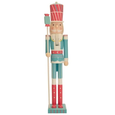 LIGHT BLUE WOODEN NUTCRACKER 35Χ31Χ180CM