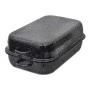 Enameled rectangular hull in black color 40x25x6cm.