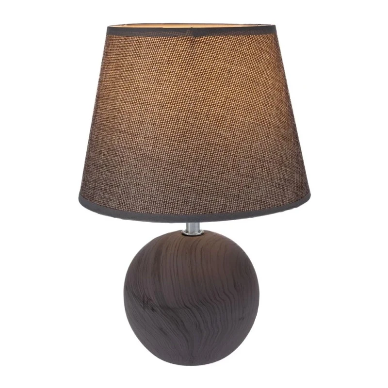 GEY CERAMIC LAMP WITH MARBLE AND GREY HAT D20X30CM