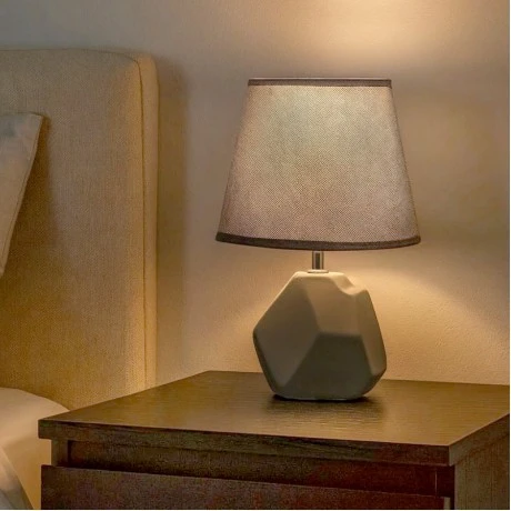 GREY CERAMIC LAMP WITH HAT D20Χ29.5CM