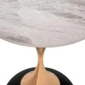 GREY METAL TABLE WITH GOLD BASE AND GREY CERAMIC SURFACE ( MARBLE EFFECT) D40X50CM