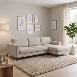 BANCO Reversible Corner Sofa Fabric Beige BANCO Reversible Corner Sofa Fabric Beige