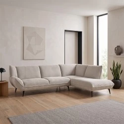 EMERALD Right Facing Corner Sofa Beige Corduroy Fabric EMERALD Right Facing Corner Sofa Beige Corduroy Fabric