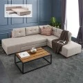 Manama Megapap fabric right corner sofa in cream color 280x206x85cm.