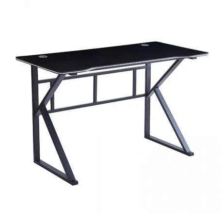 ΓΡΑΦΕΙΟ 120X60X75εκ.ΜΑΥΡΟ MDF/ΜΑΥΡΟ ΜΕΤΑΛΛΙΚΟ