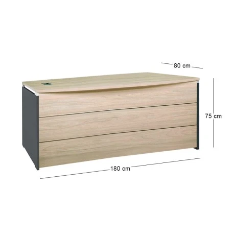 Γραφείο επαγγελματικό Progress χρώμα ανθρακί - elm 180x80x75εκ.