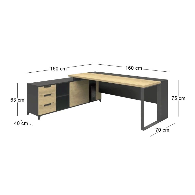 PROJECT Desk 160x160cm Sonoma/Grey