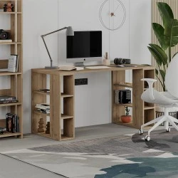 Γραφείο εργασίας Colmar Megapap χρώμα ανοιχτό καρυδί 140x60x75εκ