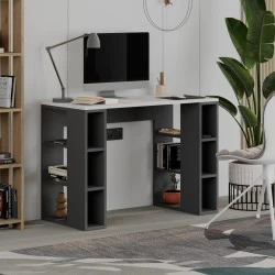 Colmar Megapap melamine study desk in anthracite - white color 106x50x75cm. Colmar Megapap melamine study desk in anthracite - white color 106x50x75cm.
