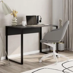 Inna Megapap melamine working desk in grey retro - silky black color 100x60x75cm. Inna Megapap melamine working desk in grey retro - silky black color 100x60x75cm.