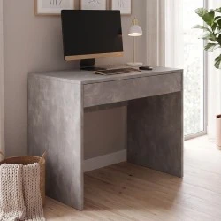 Mida Megapap melamine desk in concrete grey color 72x60x73,8cm.