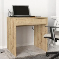 Mida Megapap melamine desk in sapphire oak color 72x60x73,8cm.