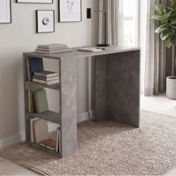 Netenia Megapap melamine desk in concrete grey color 90x40x74cm. Netenia Megapap melamine desk in concrete grey color 90x40x74cm.