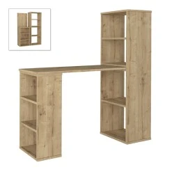 Last Megapap polymorphic work desk made of melamine in sapphire oak color 119x44.7x123cm. Last Megapap polymorphic work desk made of melamine in sapphire oak color 119x44.7x123cm.