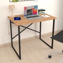 Rilke Megapap melamine - metal office desk in pine oak color 90x60x75cm. Rilke Megapap melamine - metal office desk in pine oak color 90x60x75cm.