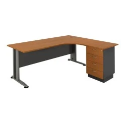 Superior Compact melamine right corner officein dark grey - cherry color 180x70x75cm. Superior Compact melamine right corner officein dark grey - cherry color 180x70x75cm.