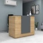 Γραφείο υποδοχής - reception Gemini Megapap χρώμα φυσικό οξιάς - ανθρακί 150x70x110εκ.