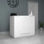 Gemini Megapap melamine reception desk in white color 120x70x110cm.