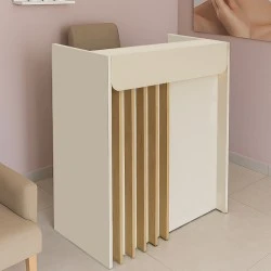 Γραφείο υποδοχής - reception Karibu Megapap με LED χρώμα sandstone - sepet oak 90x40x100εκ.