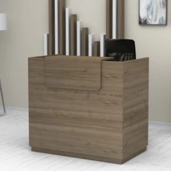 Lemmon Megapap melamine reception office in walnut color 120x70x110cm. Lemmon Megapap melamine reception office in walnut color 120x70x110cm.