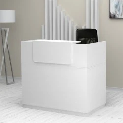 Γραφείο υποδοχής - reception Lemmon Megapap χρώμα λευκό 120x70x110εκ.