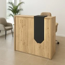 Navita Megapap melamine welcome desk - reception with LED in sepet oak - anthracite color 113.6x42x111.8cm. Navita Megapap melamine welcome desk - reception with LED in sepet oak - anthracite color 113.6x42x111.8cm.