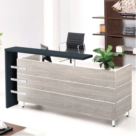 Γραφείο υποδοχής - reception Progress χρώμα ανθρακί - elm 180x75x110εκ.
