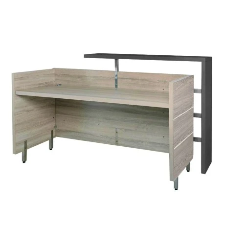 Γραφείο υποδοχής - reception Progress χρώμα ανθρακί - elm 180x75x110εκ.