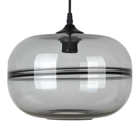 GLASS GREY PENDANT D30x20CM