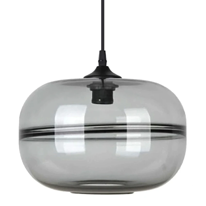 GLASS GREY PENDANT D30x20CM