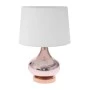 GLASS ROSE-GOLD TABLE LAMP W FABRIC SHADE D28.5x42CM