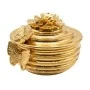 GOLD RESIN EMBOSSED BUTTERFLY TRINKET BOX WITH D10X7CM