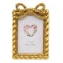 GOLD RESIN PHOTO FRAME WITH TWISTED ROPE AND BOW 10X15CM