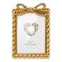 GOLD RESIN PHOTO FRAME WITH TWISTED ROPE AND BOW 13X18CM