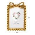 GOLD RESIN PHOTO FRAME WITH TWISTED ROPE AND BOW 13X18CM