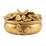 GOLD RESIN EMBOSSED BUTTERFLY TRINKET BOX 12X10X7CM