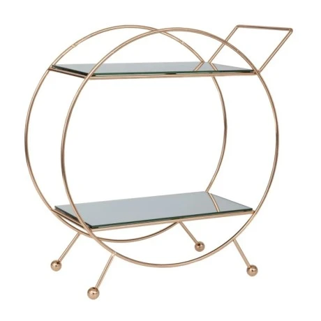 GOLD TWO-STORY METAL PLATE WITH MIRROR D39,5X17X43CM