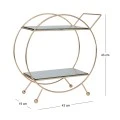 GOLD TWO-STORY METAL PLATE WITH MIRROR D39,5X17X43CM