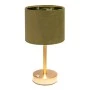 GOLD METAL TABLE LAMP WITH OLIVE FABRIC SHADE D15X30CM USB