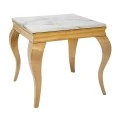 GOLD METAL TABLE WITH WHITE MARBLE SURFACE 50X50X50CM