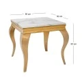GOLD METAL TABLE WITH WHITE MARBLE SURFACE 50X50X50CM