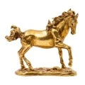 GOLD RESIN HORSE FIGURE 20X7X18CM