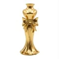 GOLD RESIN VASE WITH BOW 11X10X26CM