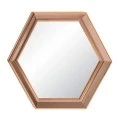 GOLD PVC HEXAGON FRAME MIRROR 47CM