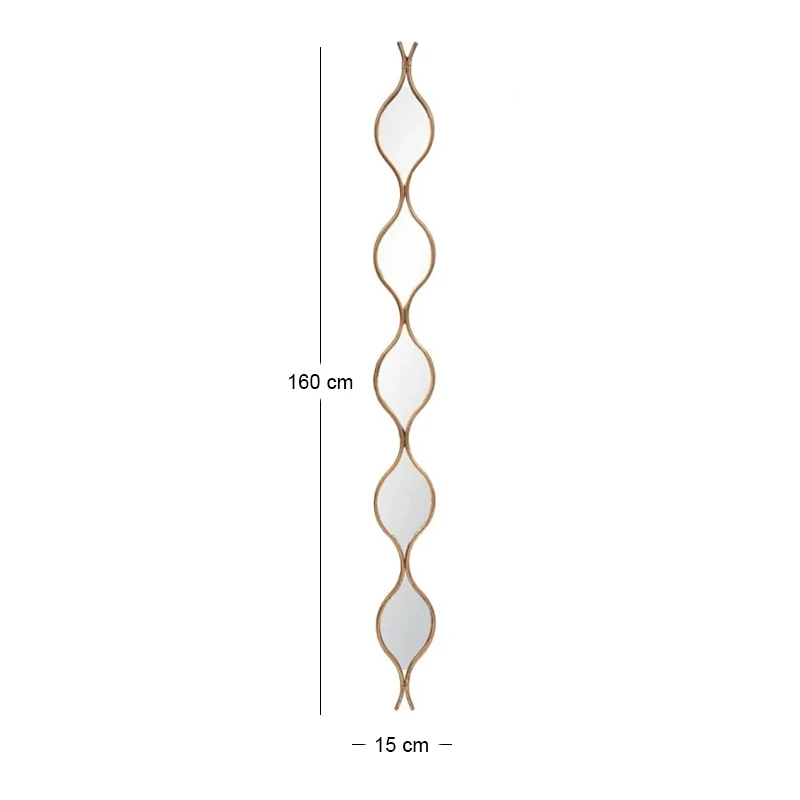 DECO GOLD METAL WALL MIRROR 15X2,5X160CM