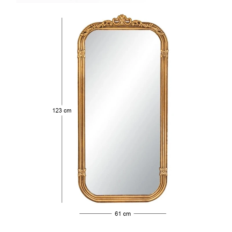 GOLD METAL WALL MIRROR 61X3,5X123CM