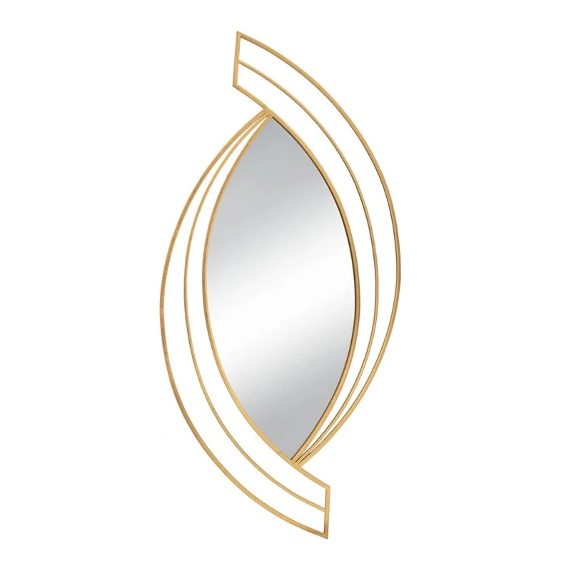 GOLD METAL WALL MIRROR TEAR DROP SHAPE 53X2X116CM