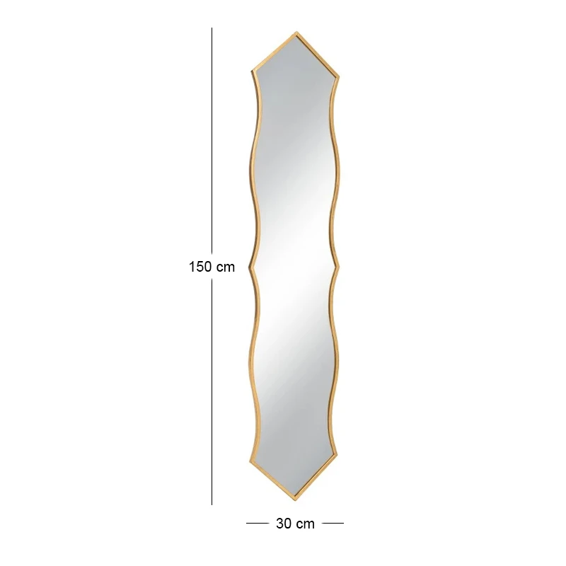 GOLD METAL WALL MIRROR 30X150CM