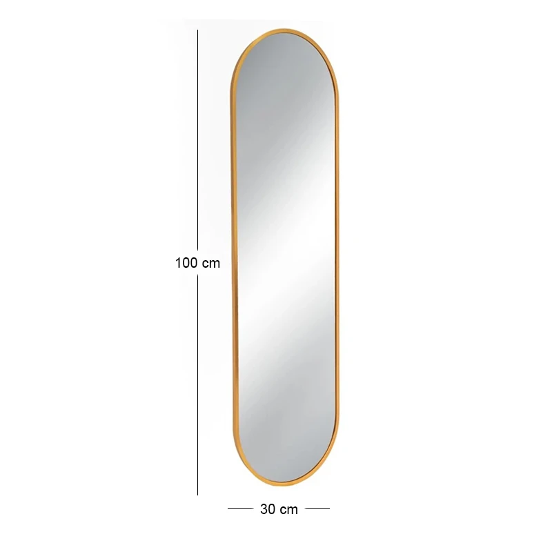 GOLD METAL WALL MIRROR 30X3X100CM